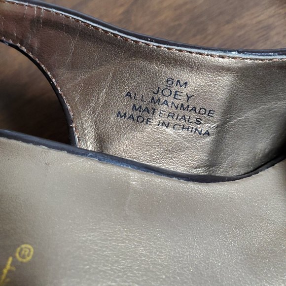 Madeline Stuard Brown Patent Peep-Toe Slingback S6 - Picture 4 of 6